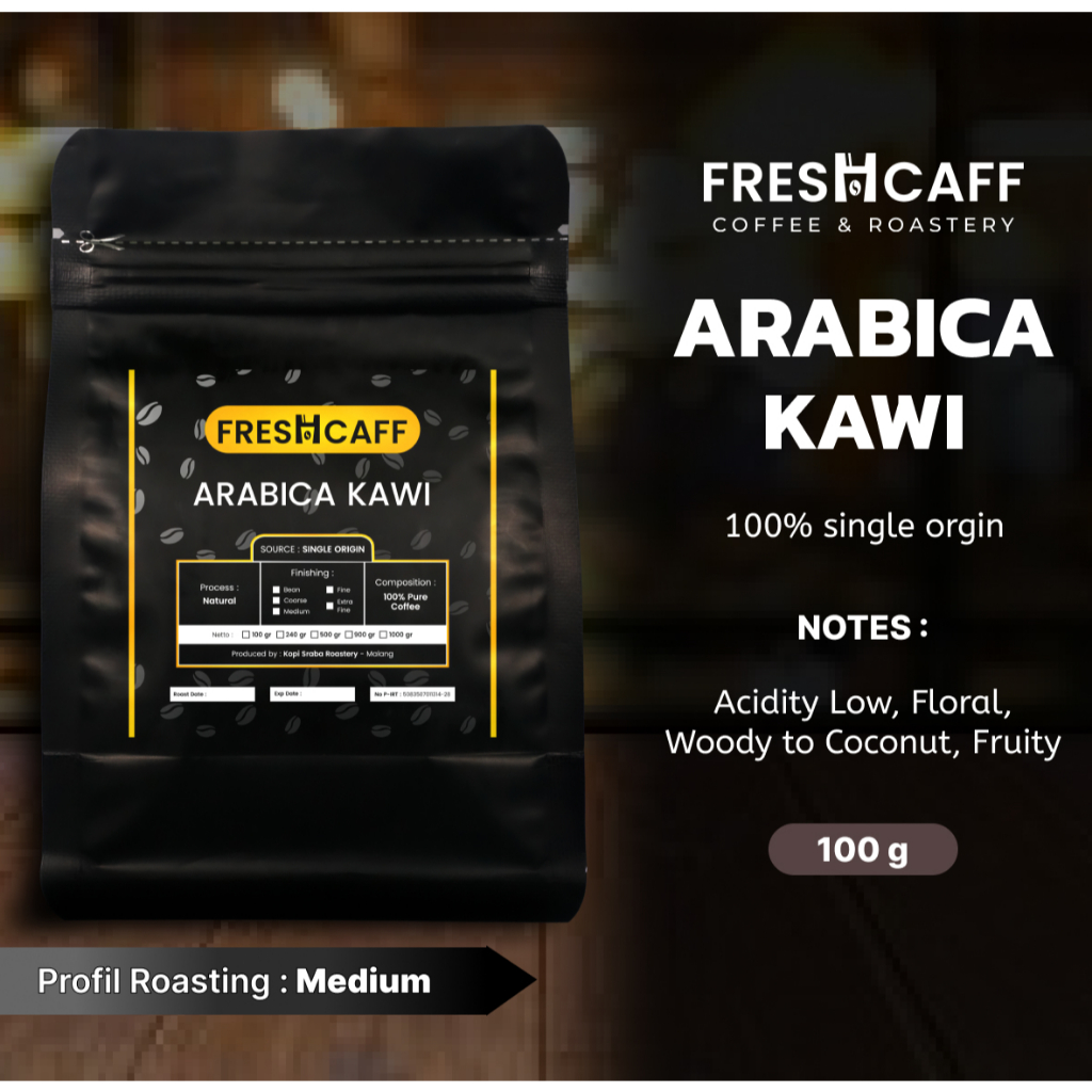 

KOPI ARABIKA KAWI MALANG Coffee Java Arabika 100 gram Freshcaff