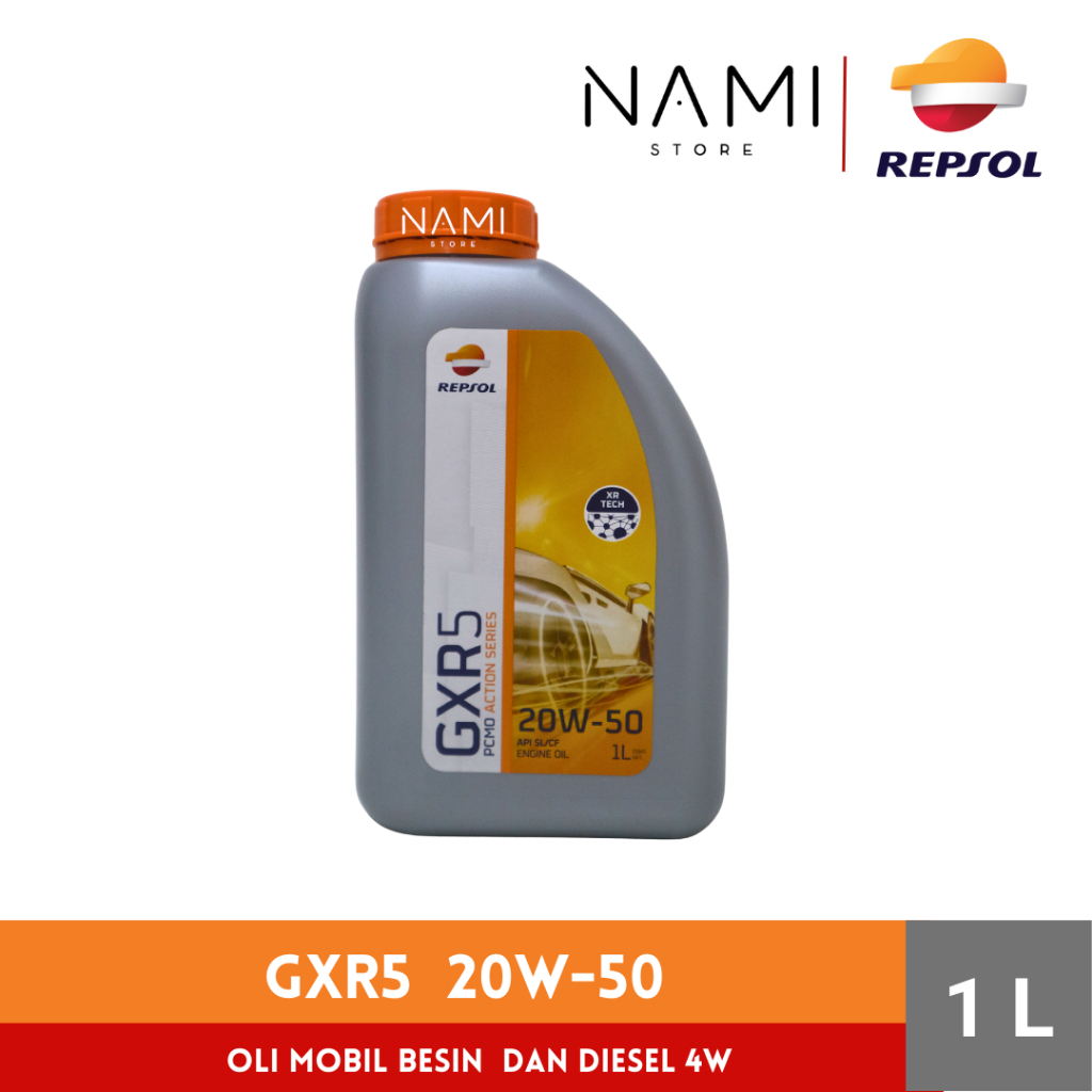 *REPSOL GXR5/ GXR 5 20W50 (1L)* Oli Mesin Mobil Bensin dan Diesel 4w - Original