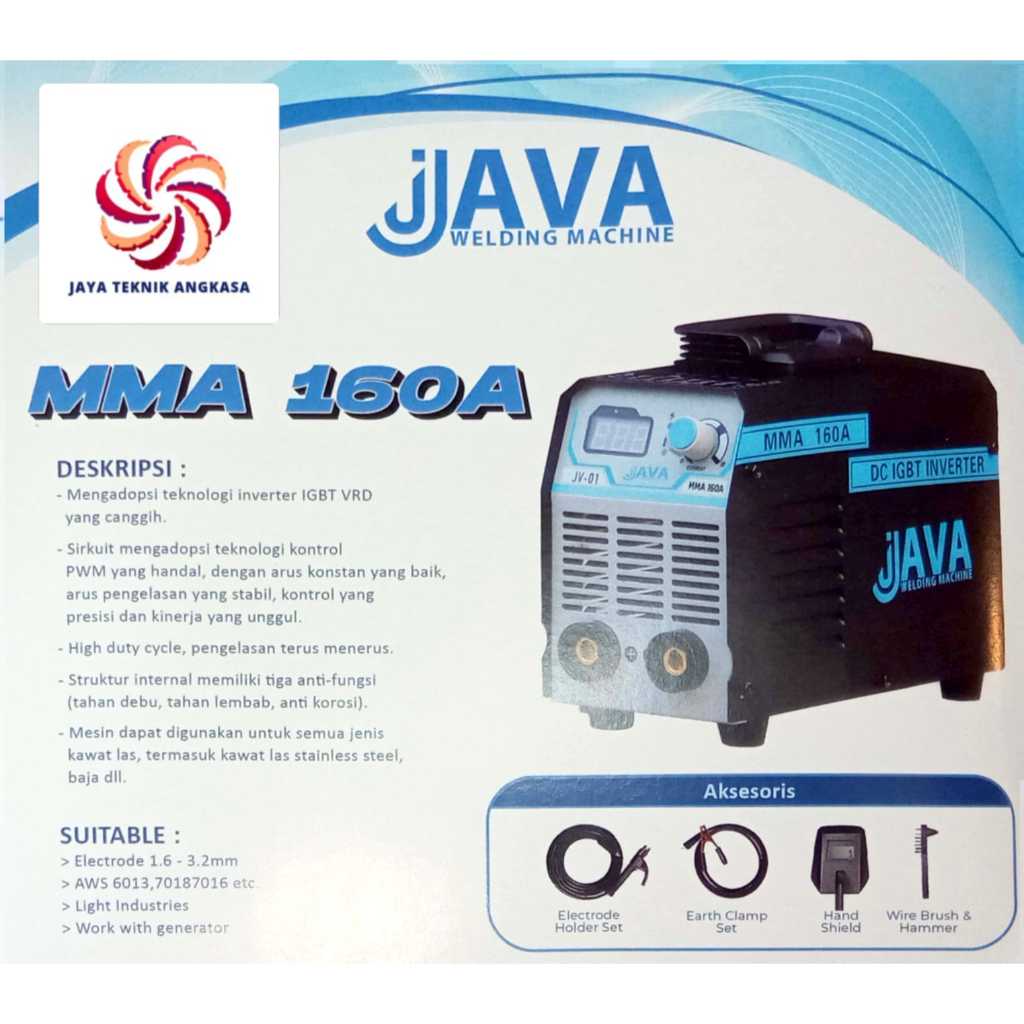 MESIN LAS MMA 160 A JAVA WELDING PERLENGKAPAN LAS