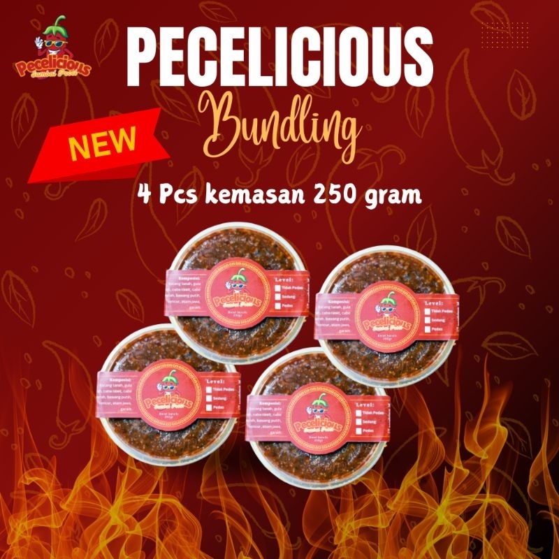 

Sambel Pecel PECELICIOUS, Sambal Pecel, Bumbu Pecel Madiun, Blitar, Kediri, Kemasan Bundling 4 Pcs 250 gram, 1 Kg, Murni Kacang Asli, Bahan pilihan, Rasa Khas Nusantara, Pecel Unggulan pilihan keluarga