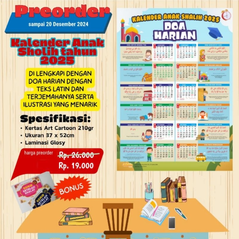 

PREORDER KALENDER POSTER ANAK SHOLIH | ‼️BONUS BUKU SAKU DZIKIR