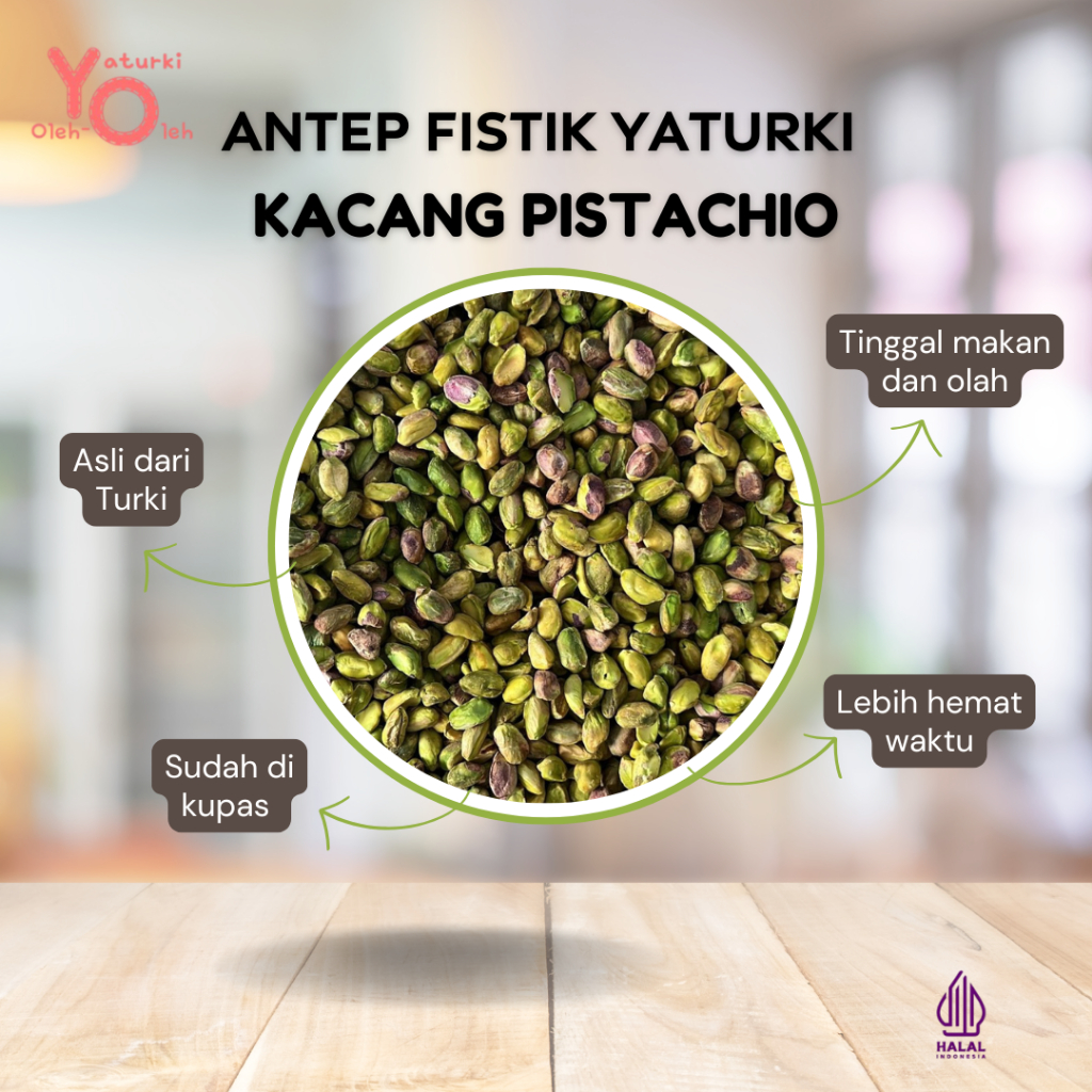 

Kacang Pistachio Kupas/ Raw 500gr /Antep Fıstık Asli dari Turki