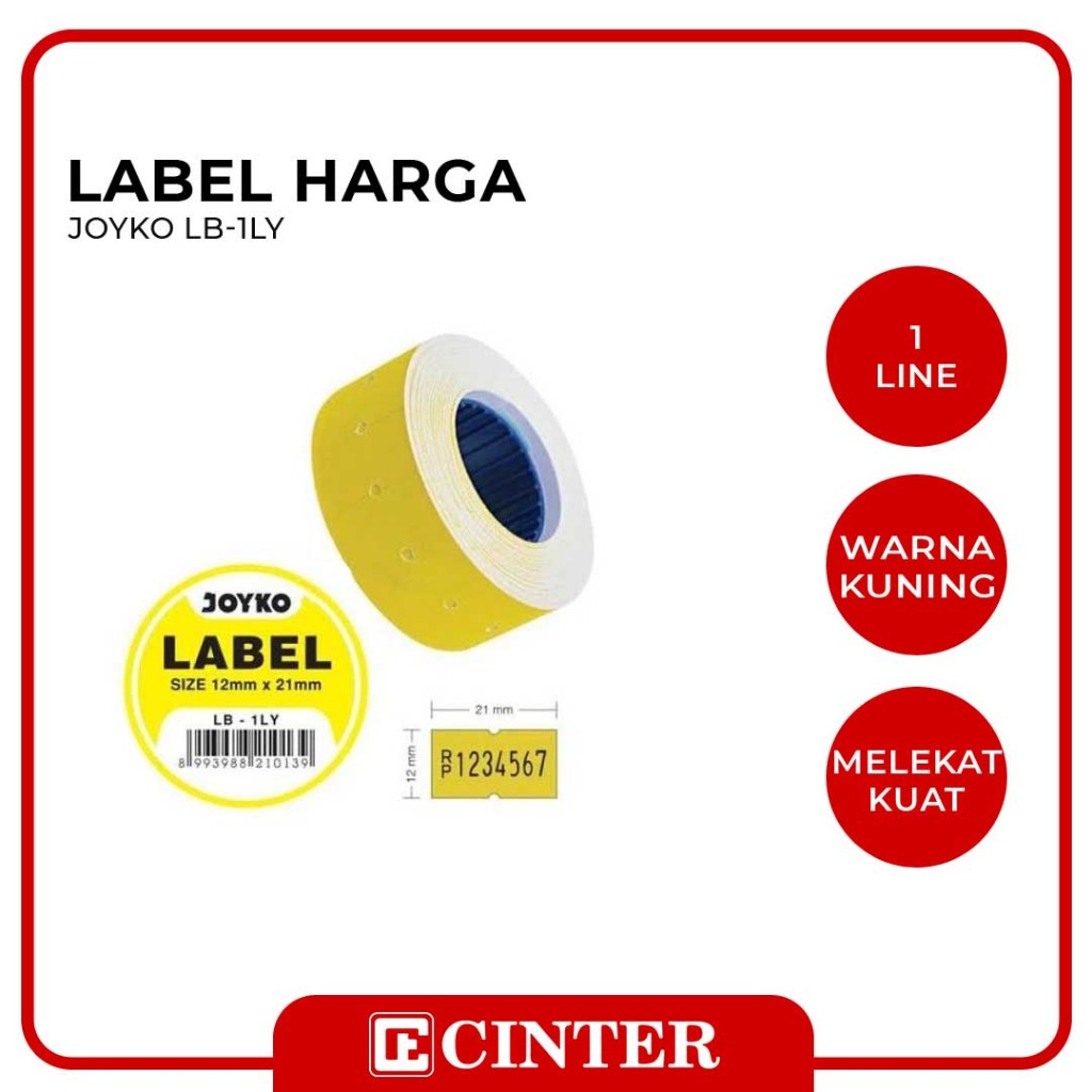 

JOYKO - LABEL HARGA TEMBAK / PRICE LABEL JOYKO 1 LINE LB-1LY KUNING