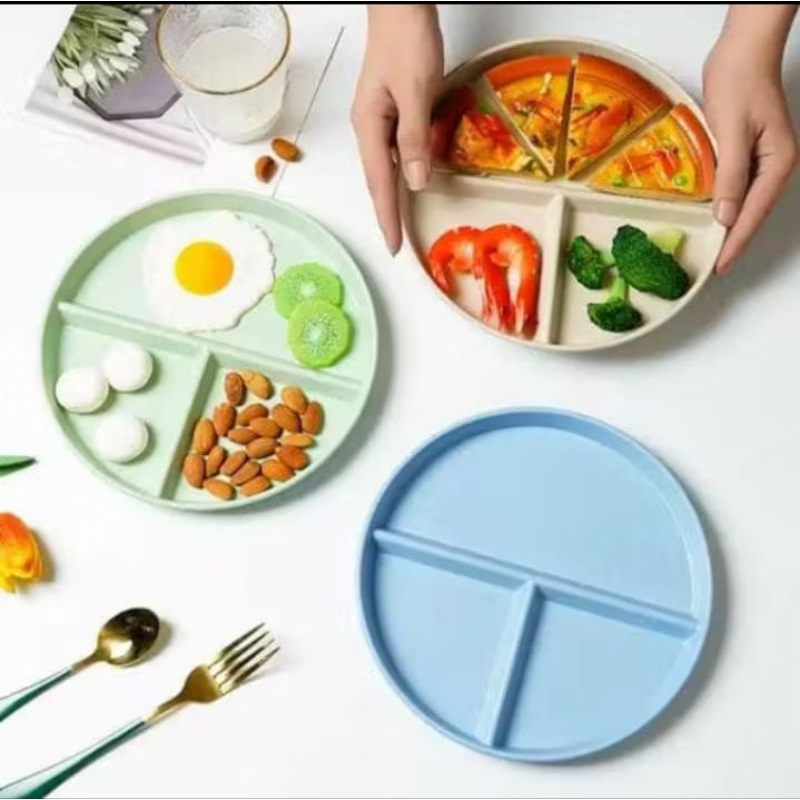 P096 PIRING MAKAN ANAK SEKAT 3 PIRING MAKAN SEKAT disayangbayi