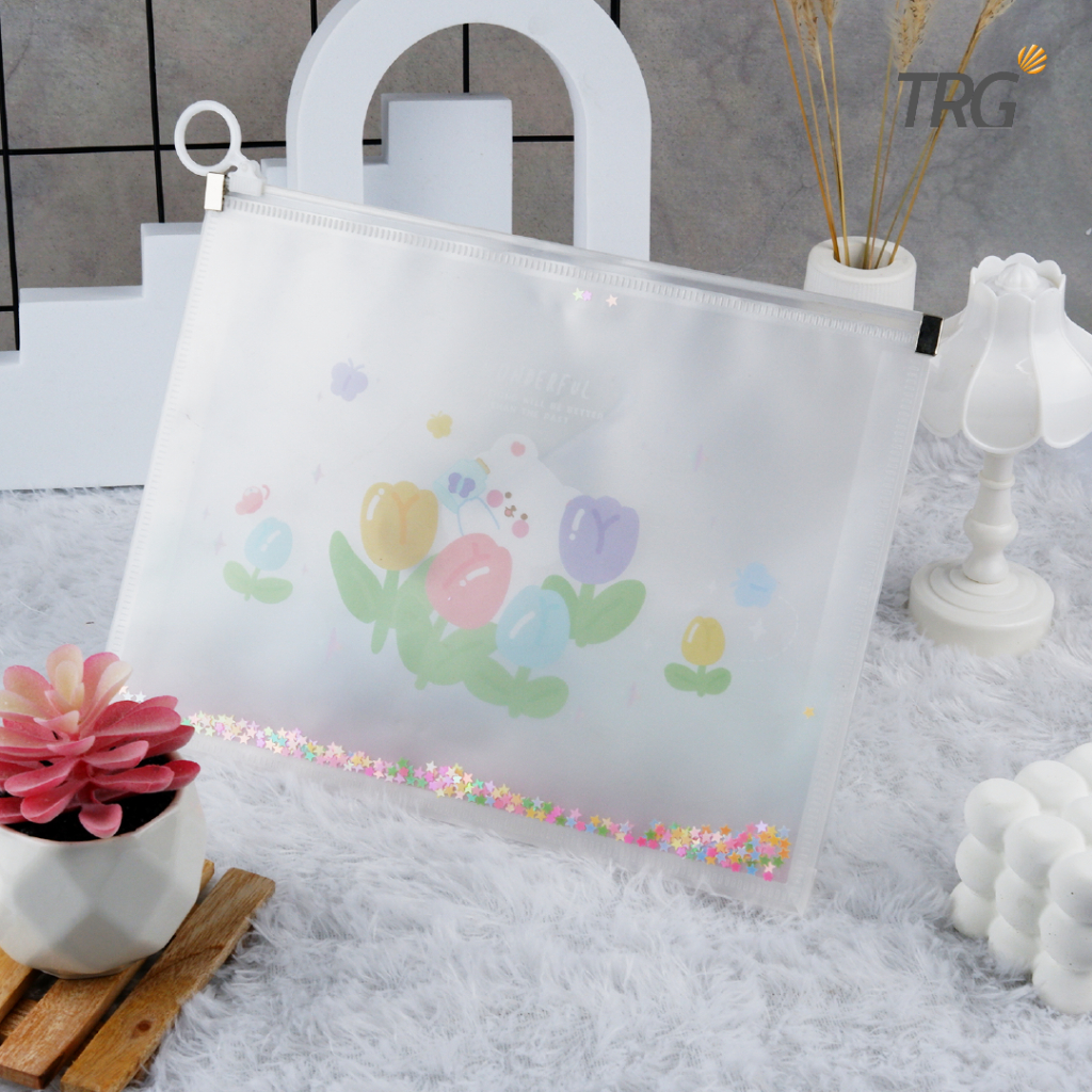 

TRG Happy Bear Zipper File Folder A5 ZP-41 - Map Plastik Dokumen Kertas Tempat Alat Tulis TRG