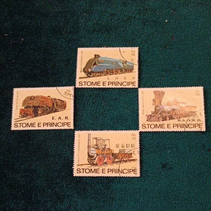 

Stamp Prangko, S. TOME E PRINCIPE, Seri Locomotive Set.