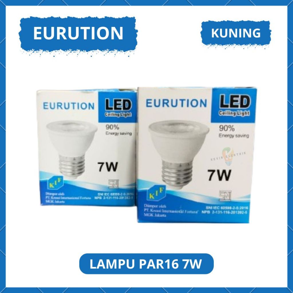 LAMPU PAR16 LED E27 EURUTION 7W 3000K