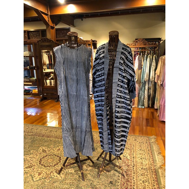 Femi set outer cardigan dan inner daleman dress kutung rayon batik cap dian pelangi official pekalon
