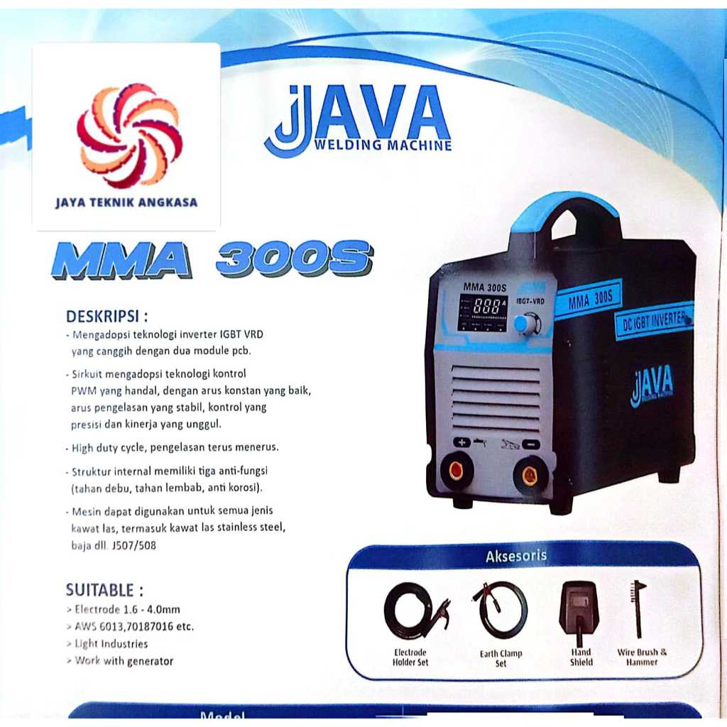 MESIN LAS MMA 300S JAVA WELDING PERLENGKAPAN LAS