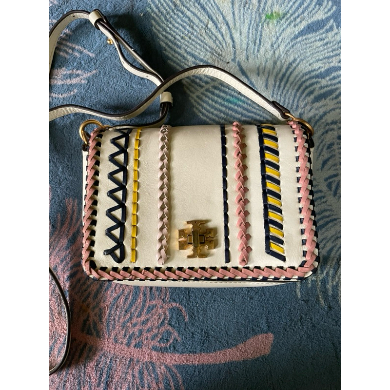 SOLD tas tory burch kira whipstitch putih