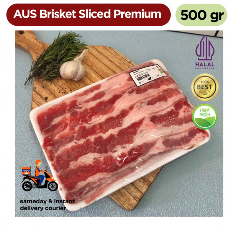 

Australian slice Beef Brisket Premium 250-500 gr Halal bbq grill steamboat