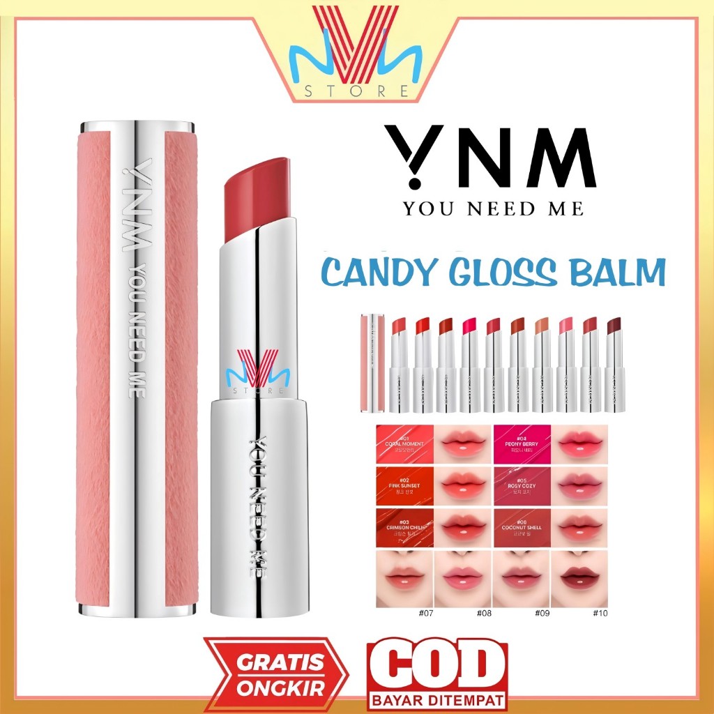 YNM LIP BALM CANDY GLOSS BALM CANDY POP KOREA - YOU NEED ME CANDY POP GLOW MELTING BALM MURAH