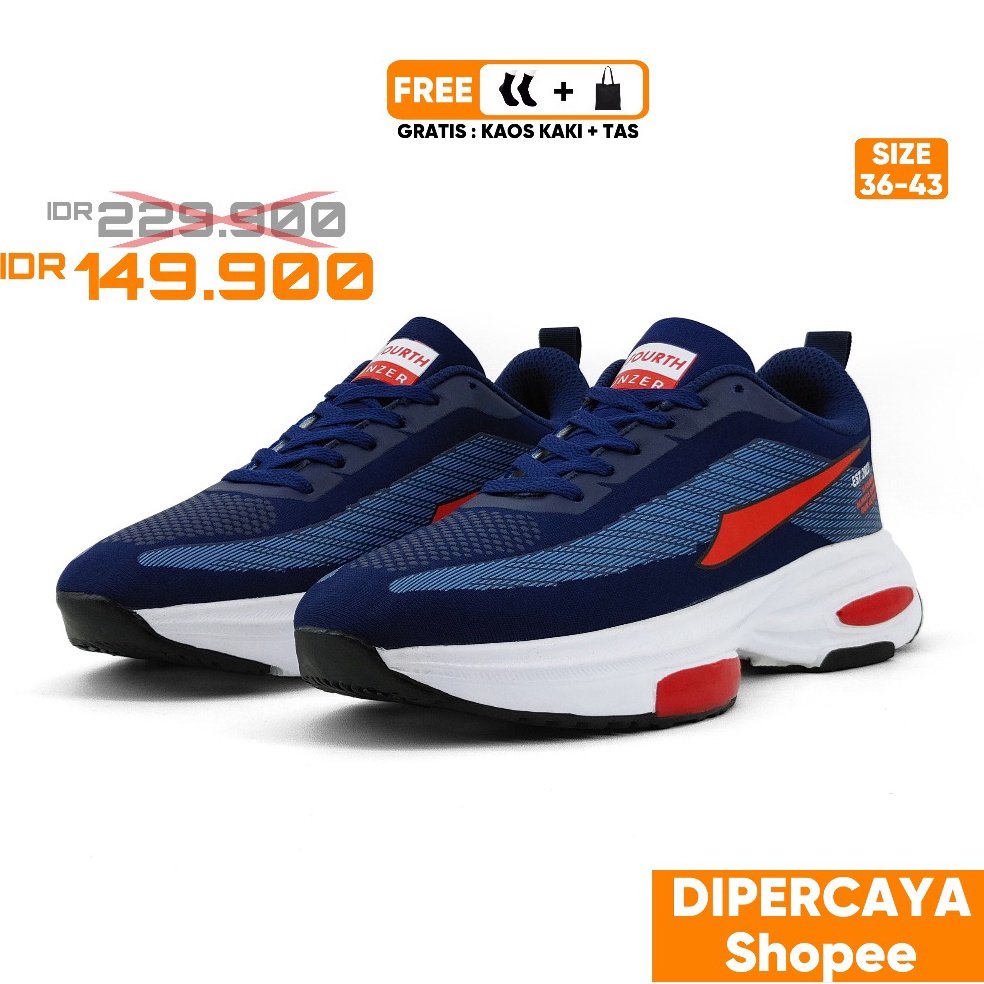 LANGSUNG ATC SEPATU OLAHRAGA PRIA DAN WANITA XFOURTH RUNZER SEPATU LARI SENAM DAN GYM 224 TERBARU WA