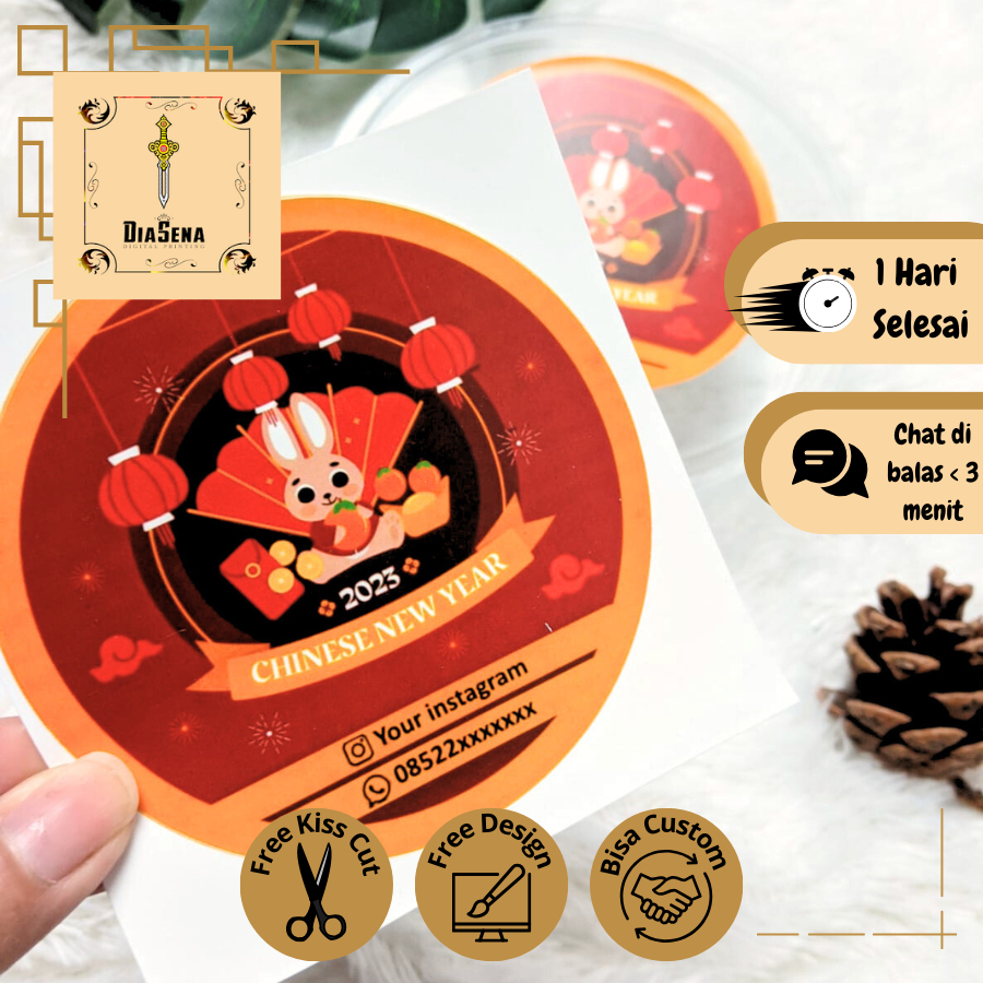 

Sticker Bulat Tahun Baru Imlek Stiker Souvenir Hampers Chinese New Year CNY Diasena Murah