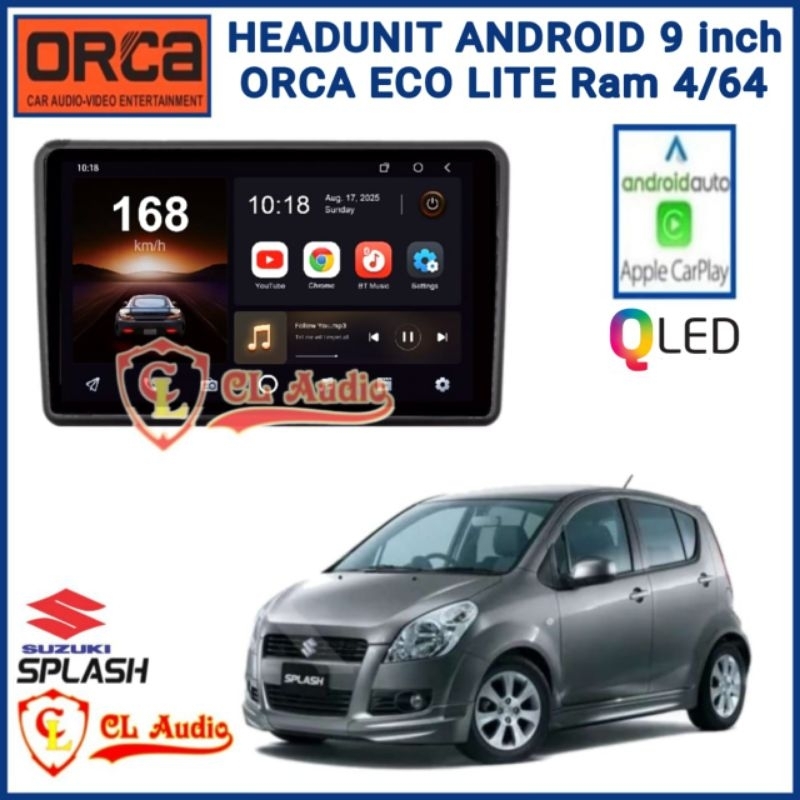 Head Unit Android Orca Eco lite plus 9 Inch Suzuki Splash Ram 4/64GB