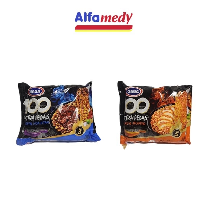 

mie gaga 100 lada hitam 85gr, mie gaga 100 jalapeno 85gr