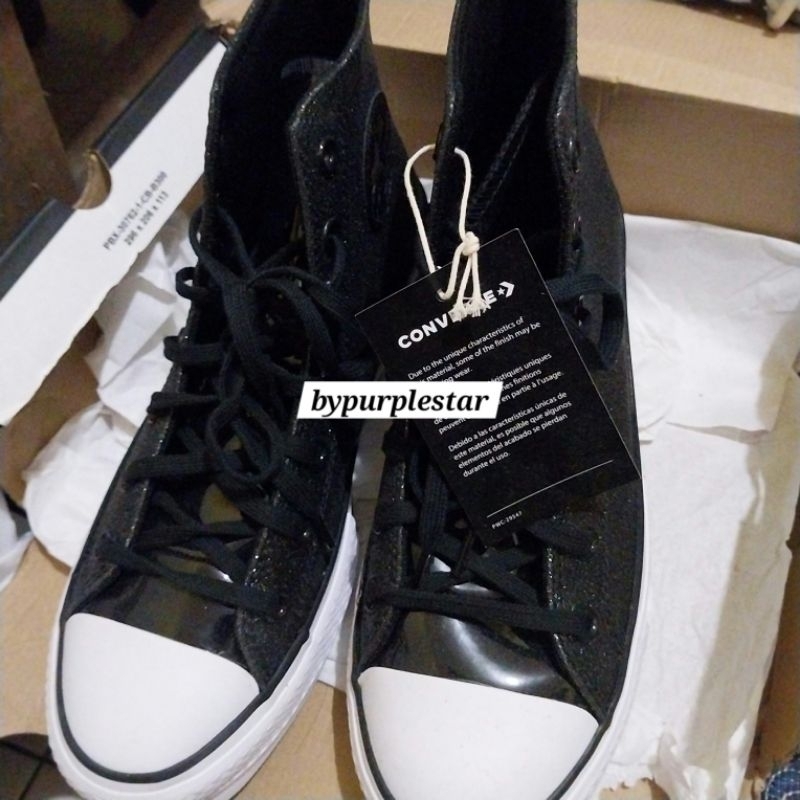 Converse Chuck Taylor All Star Lift Platform Glitter Sparkle Party Shine Black