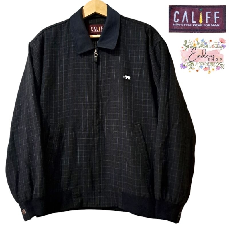 JAKET CASUAL VINTAGE CALIFF COWOK SIZE XL MOTIF TARTAN