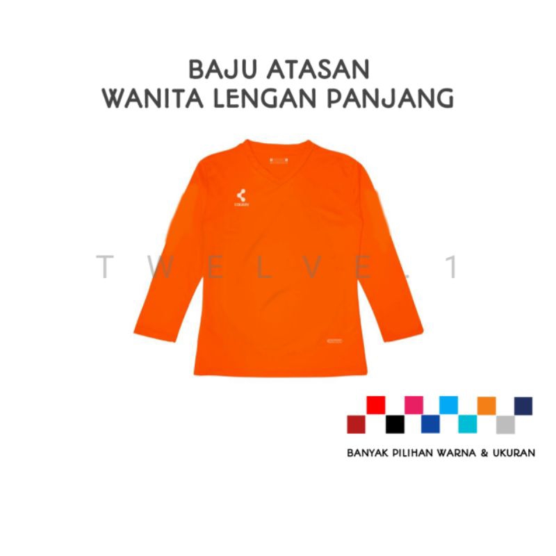 Baju olahraga wanita lengan panjang kaos Jersey training running lari senam aerobic gym