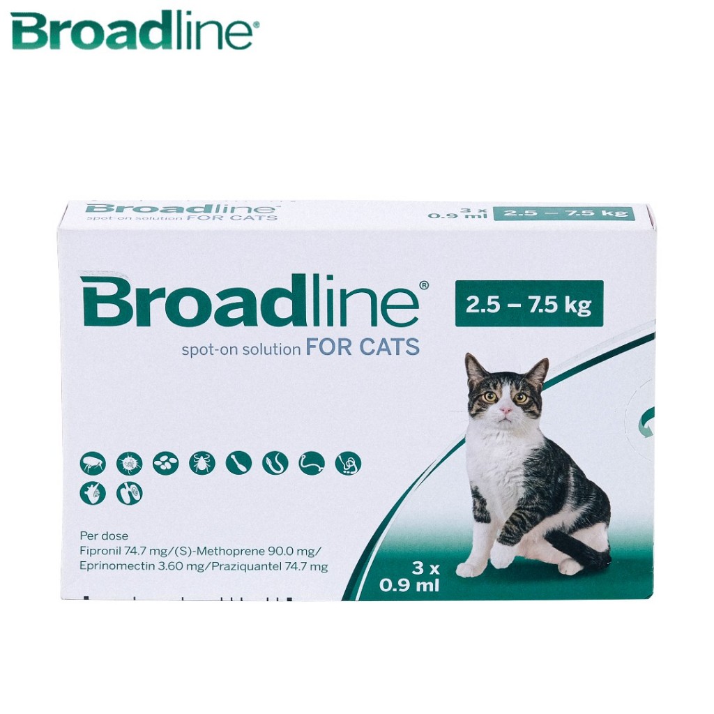 broadline cat mengatasi kutu dan scabies kucing 2.5 - 7.5kg