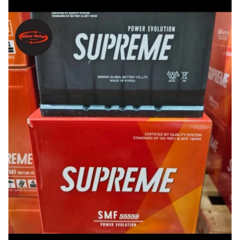 Aki Kering Mobil Supreme DIN66 LN2 55559 12V 60Ah WRV Innova Reborn