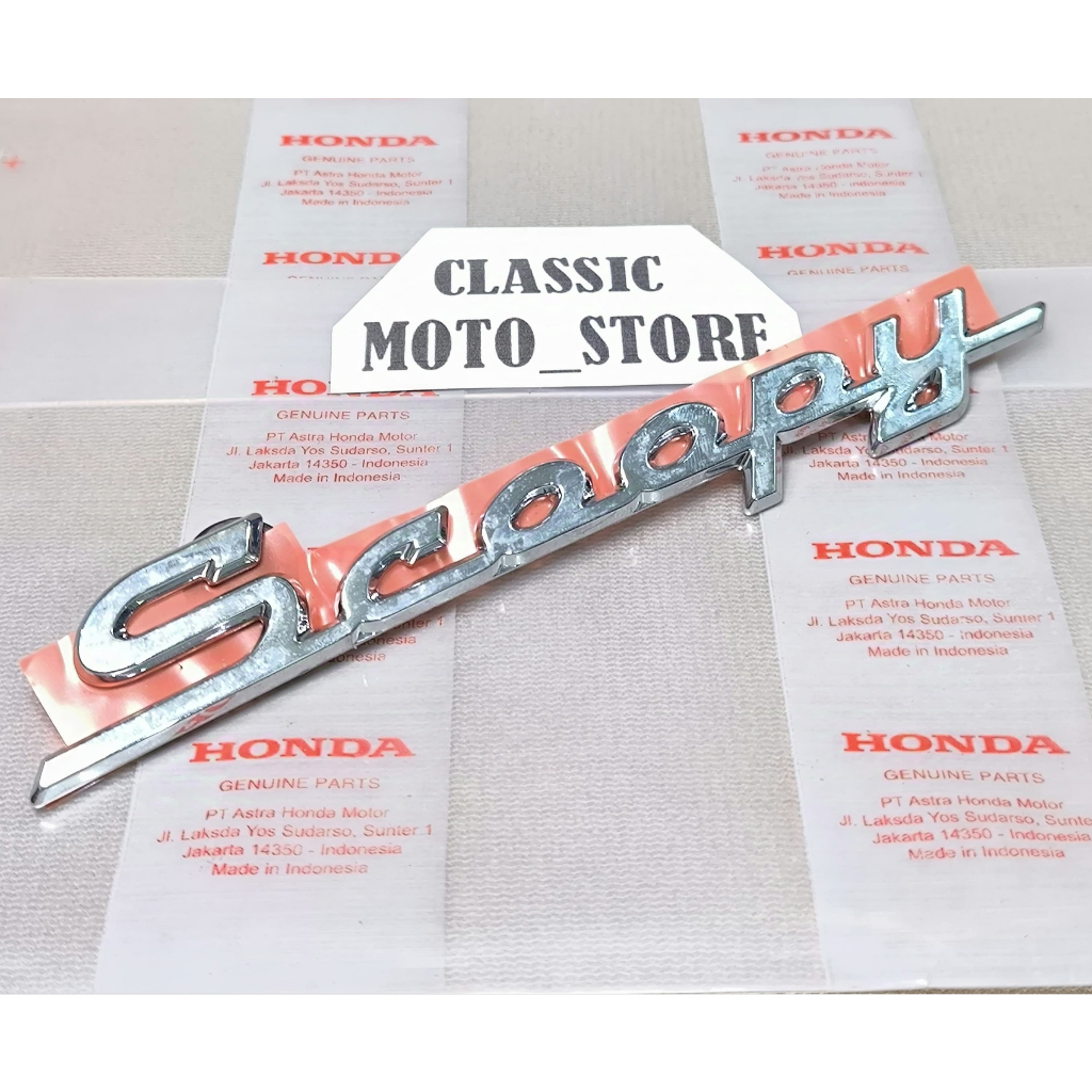 Emblem Logo Timbul 3D Honda Scoopy Fi K16 2012 - 2016 Ring 14 Kiri PNP Kanan logo timbul emblem scoo