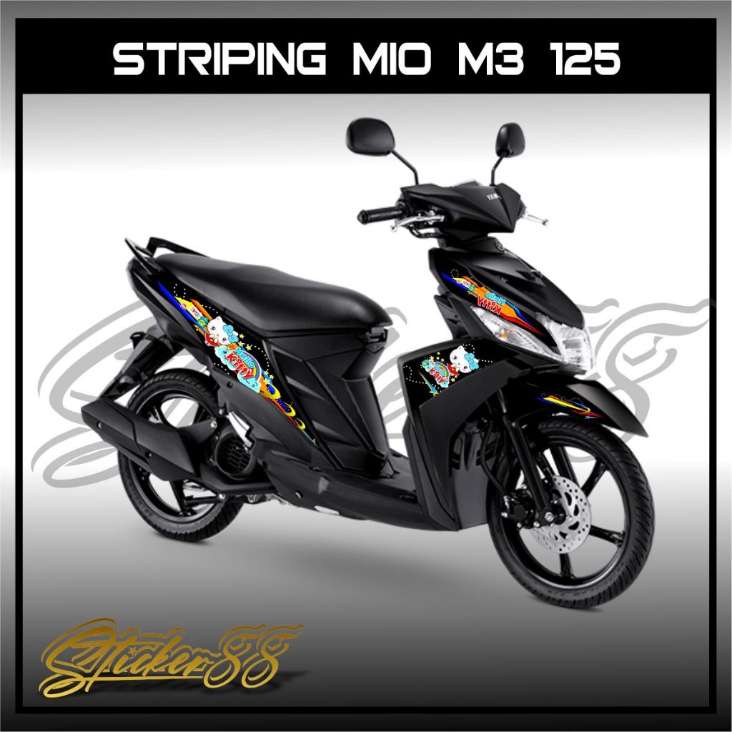 STRIPING MOTOR YAMAHA MIO M3 125 2014 VARIASI DESAIN HELLO KITTY / STIKER STRIPING MIO M3 / MIO Z / 