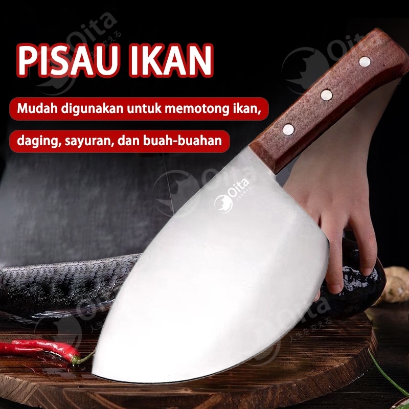 PISAU KOKI JEPANG SUPER TAJAM STAINLESS STEEL / PISAU POTONG DAGING SAYUR IKAN