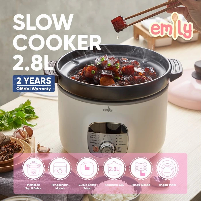 

Emily Slow Cooker Clay Coated Pot 2.8L / Baby & Family Food Maker Emily ESC33002