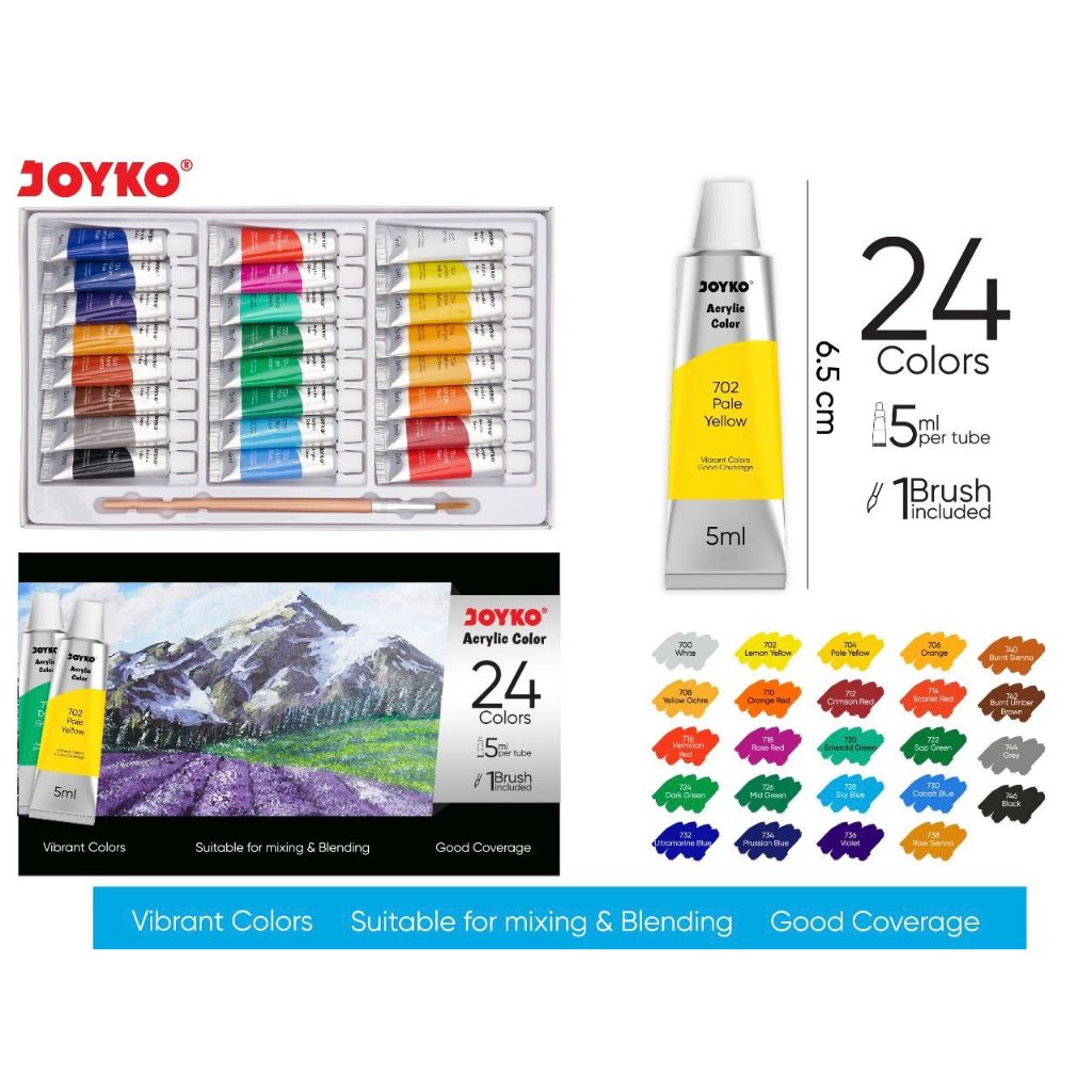 

Cat Akrilik Joyko ACC-5 isi 12warna dan 24warna Acrylic Color ACC-5-12 / ACC-5-24 5ml