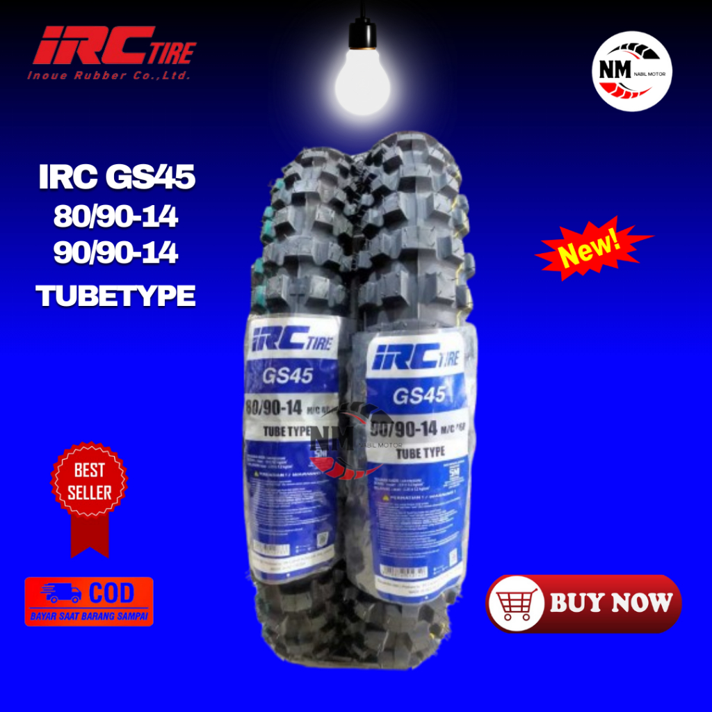 Ban Motor Cross IRC GS 45 70/90-14 80/90-14 90/90-14 Tube Type Ring 14 Untuk Matic