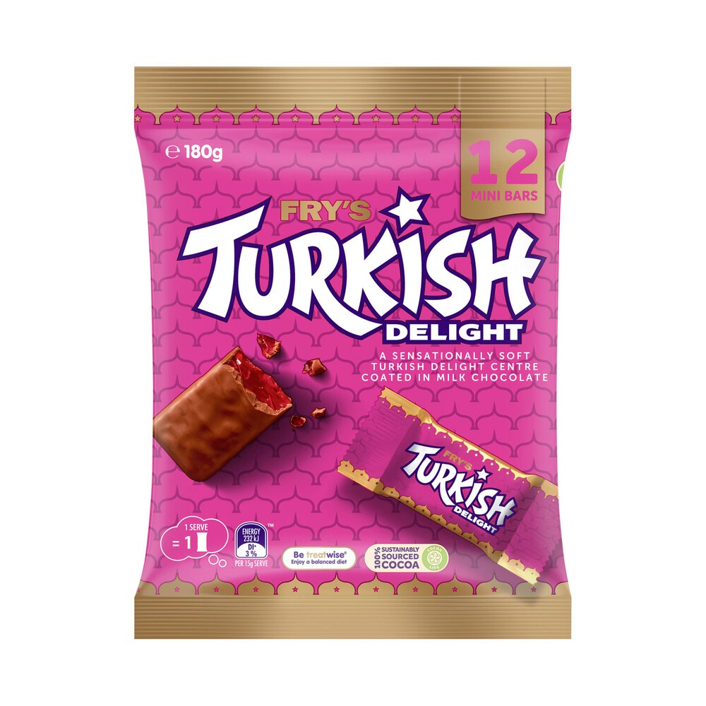 

Cadbury Fry's Turkish Delight Chocolate Sharepack 12 Pack | 180g Australia