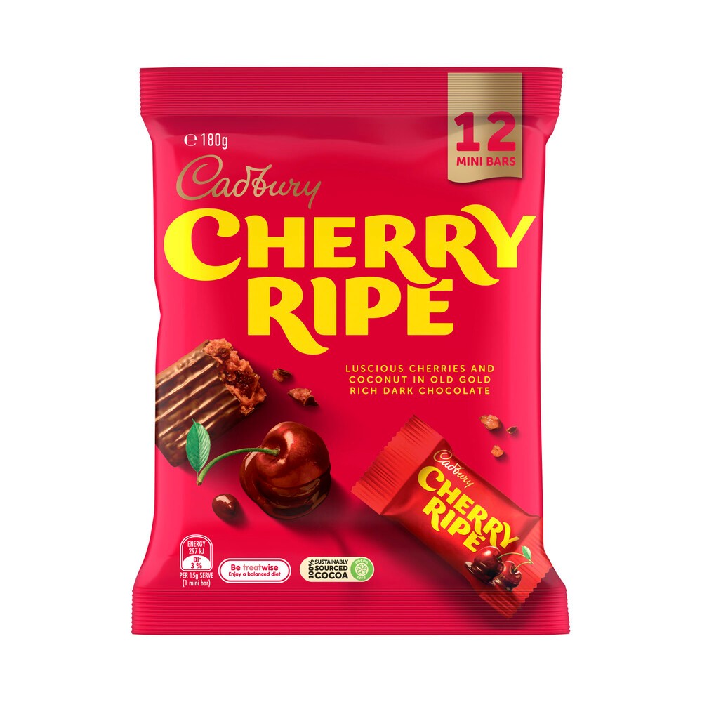 

Cadbury Cherry Ripe Chocolate Sharepack 12 Pack | 180g Australia