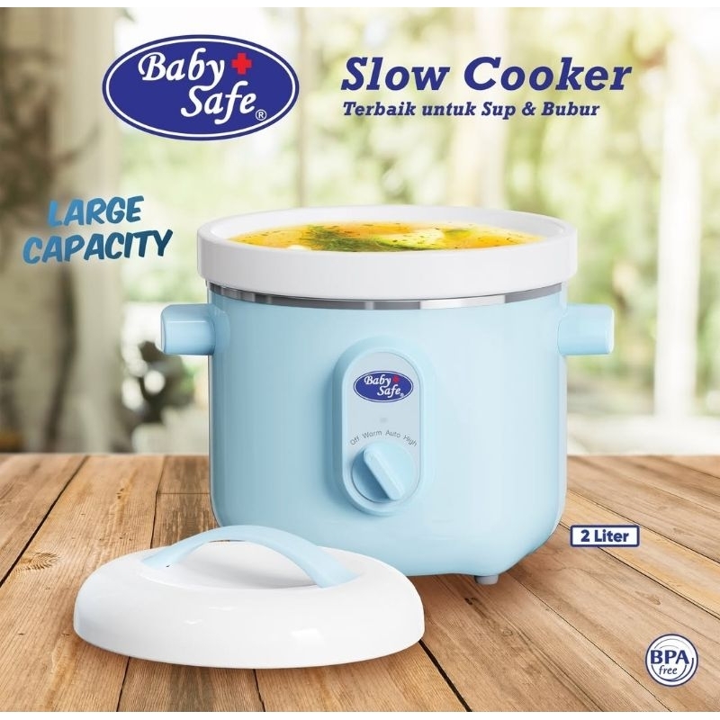 Makassar  BABYSAFE Slow Cooker LB016 2 Liter Mesin Masak MPASI Bayi