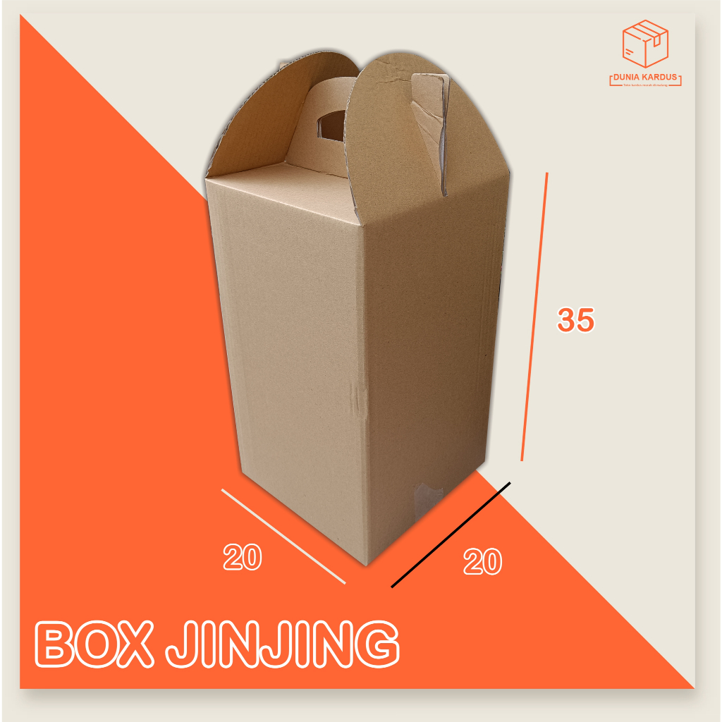 

Box Jinjing POLOS 20x20x35 cm | Kardus takeaway | jinjing/tenteng | kardus buah | hampers | sembako
