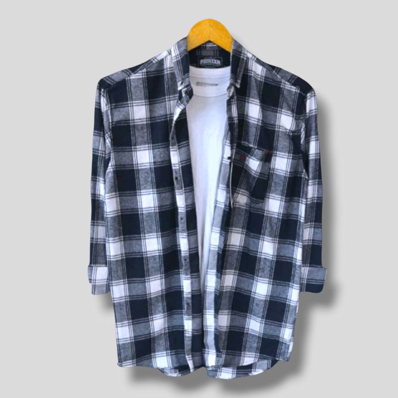 Kemeja Flanel Pria Lengan Panjang Hem Pria Wanita Kotak Kemeja Lengan Panjang