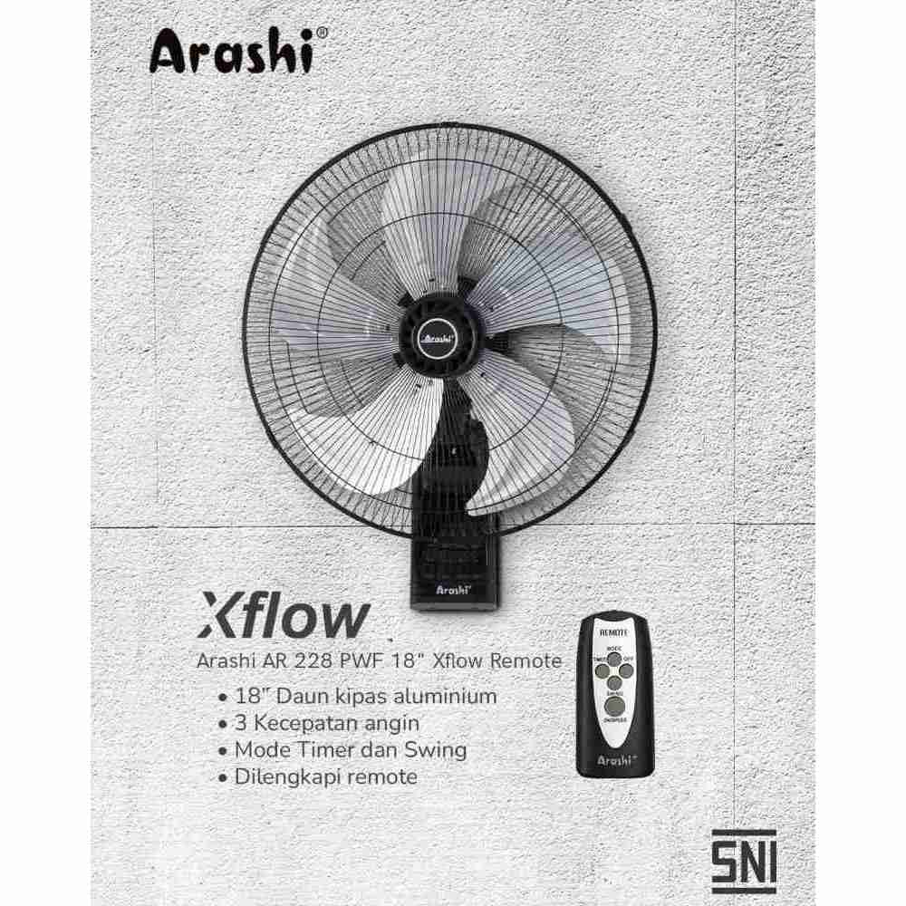 KIPAS ANGIN DINDING / WALL FAN ARASHI XFLOW (18" REMOTE)