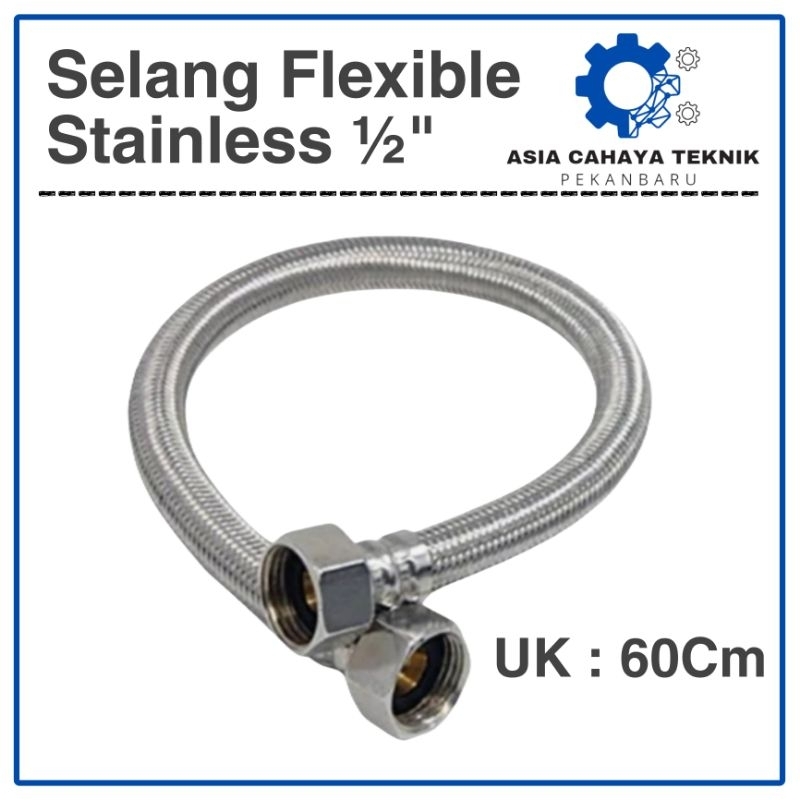 Selang Fleksible Air Panas Hose Flexible Stainless Wastafel WC 60 Cm 60Cm