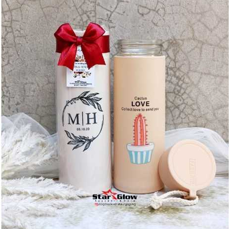 BOTOL KAKTUS /SOUVENIR BOTOL KACA KAKTUS / SOUVENIR PERNIKAHAN BOTOL MINUM KACA KAKTUS KEMAS PLASTIK