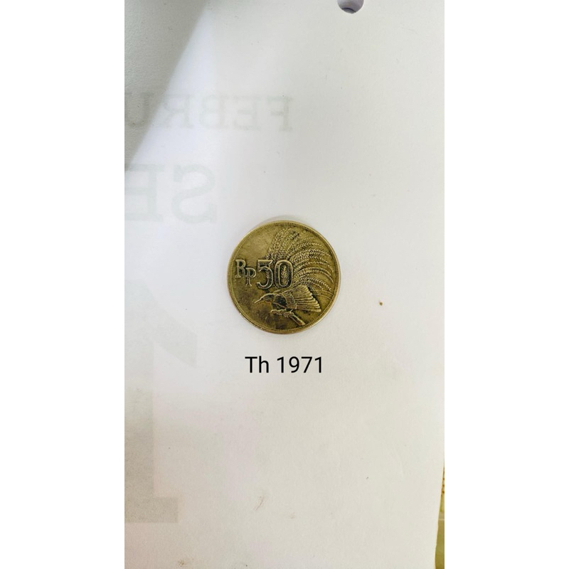 Koin Logam Gambar Cendrawasih Rp 50 Tahun 1971