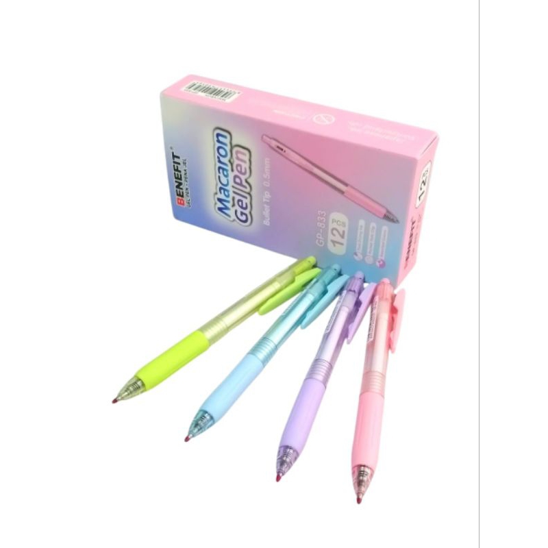 

[ISI 6 PCS] Pulpen gel tinta hitam benefit / pen / pena / ballpoint / bolpoin 0.5mm