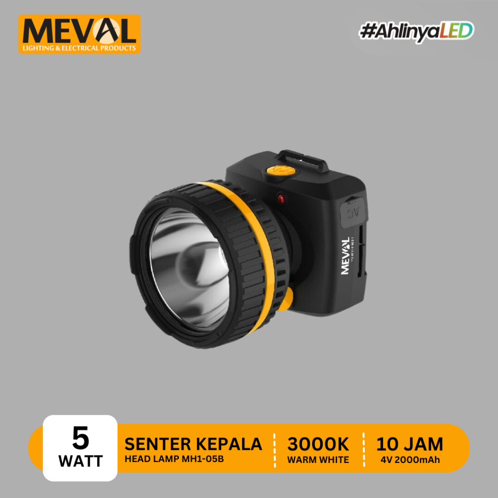 MEVAL Senter Kepala LED Head Lamp 5 Watt - Kuning