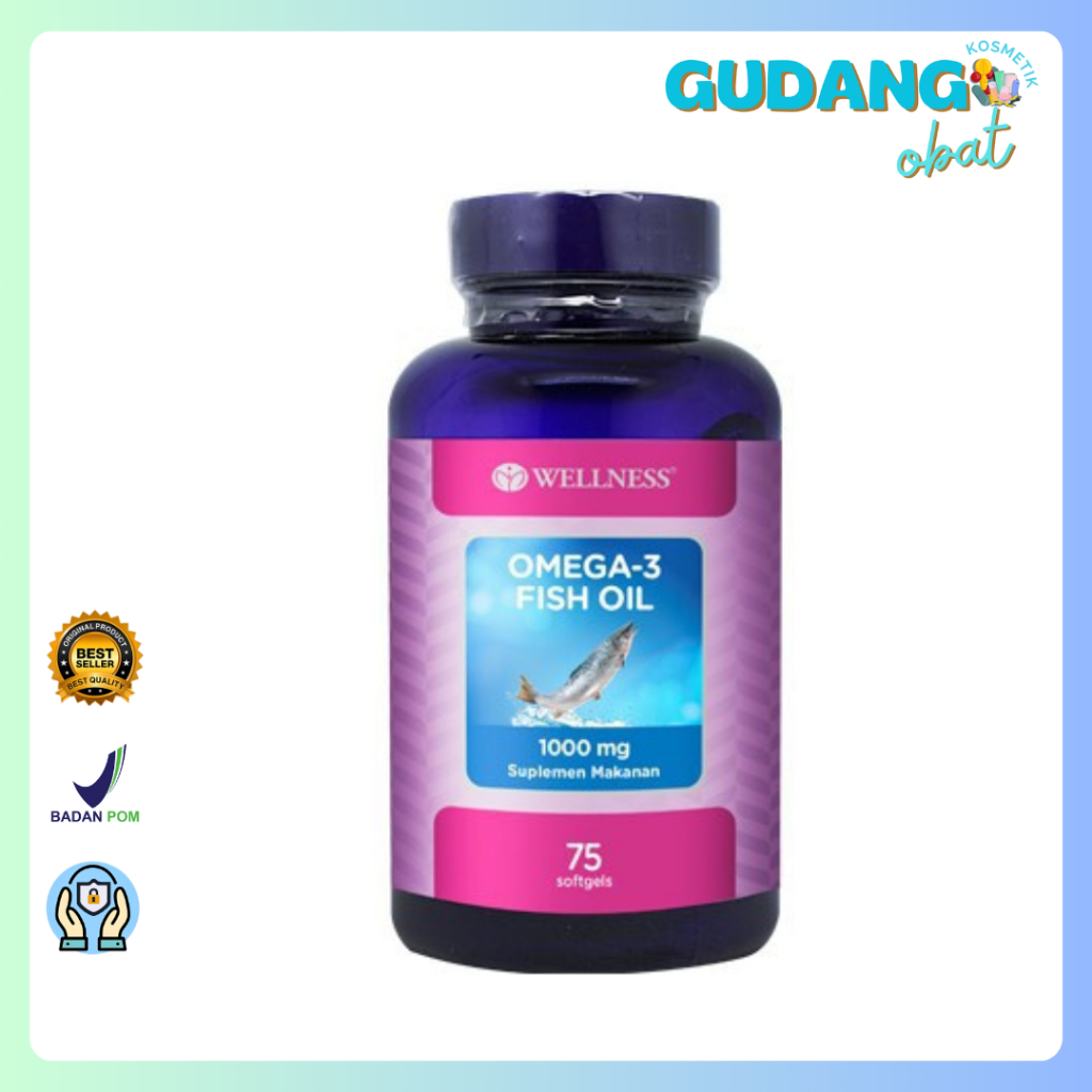 WELLNESS NATURAL OMEGA 3 75's - OMEGA 3, MINYAK IKAN, FISH OIL, SUPLEMEN JANTUNG, KOLESTEROL