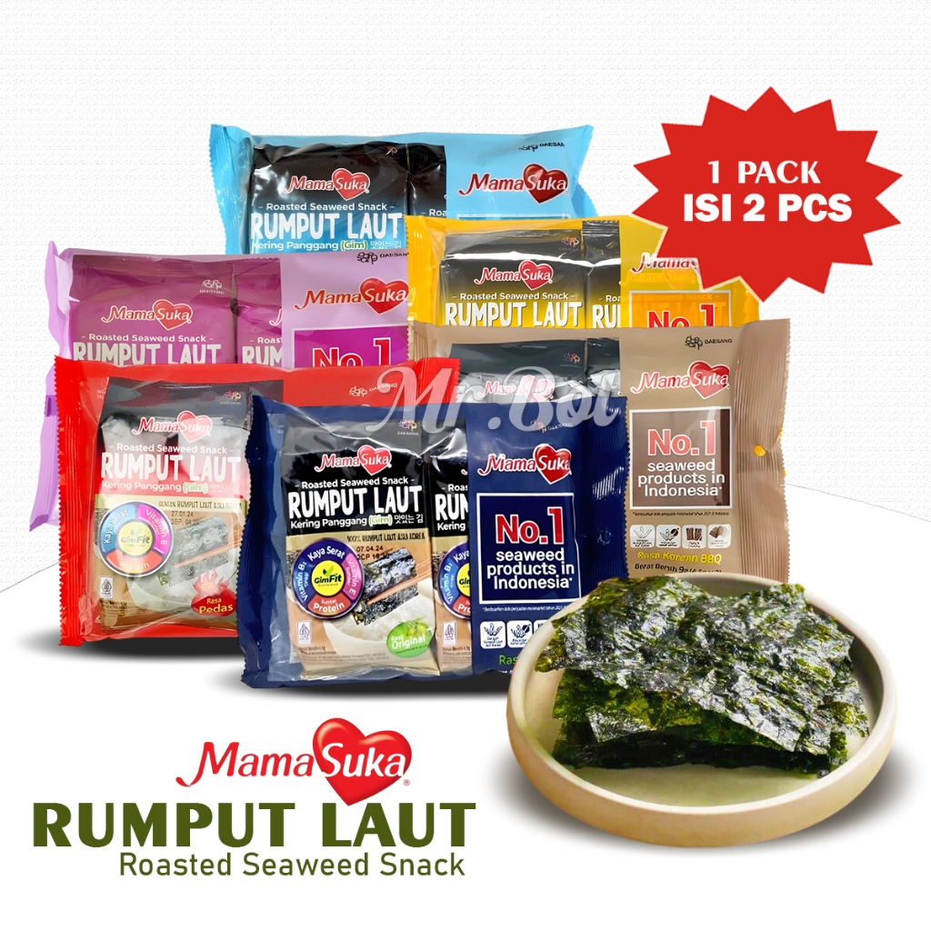 

Rumput Laut Kering Panggang Nori Mamasuka 4.5gr 1 Pack Isi 2pc
