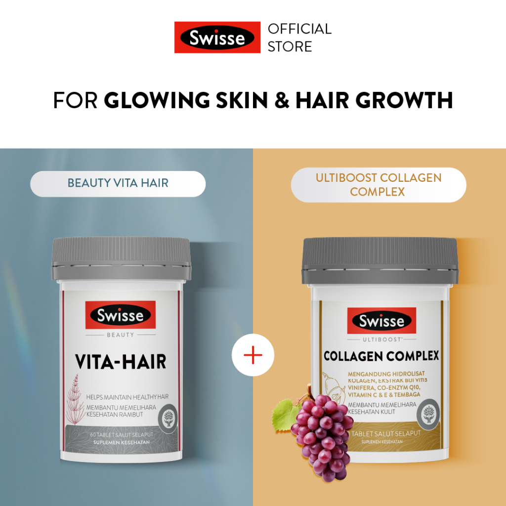 Bundling Swisse Beauty Vita Hair + Swisse Ultiboost Collagen Complex