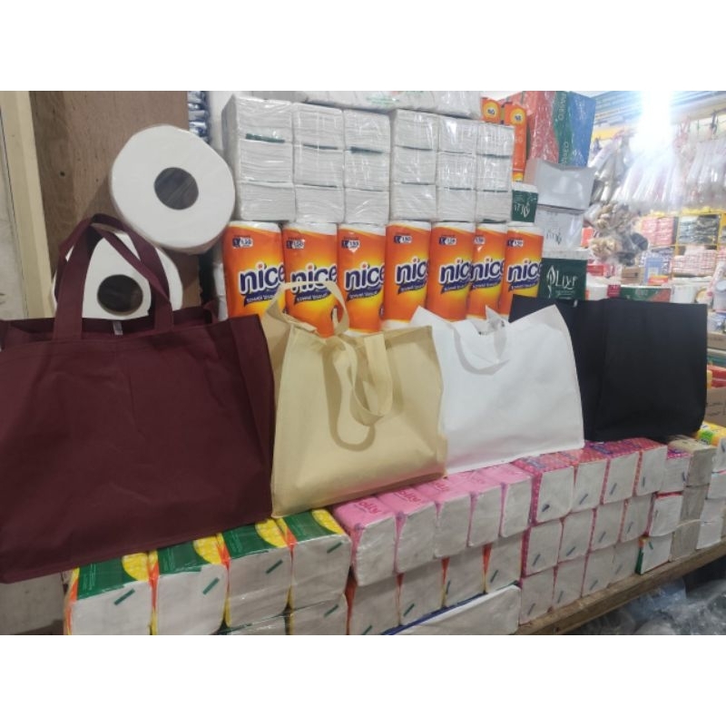 

tas spunbond buat nasi box 30 dan bento besar isi 12 pcs terlaris(33*33*25)