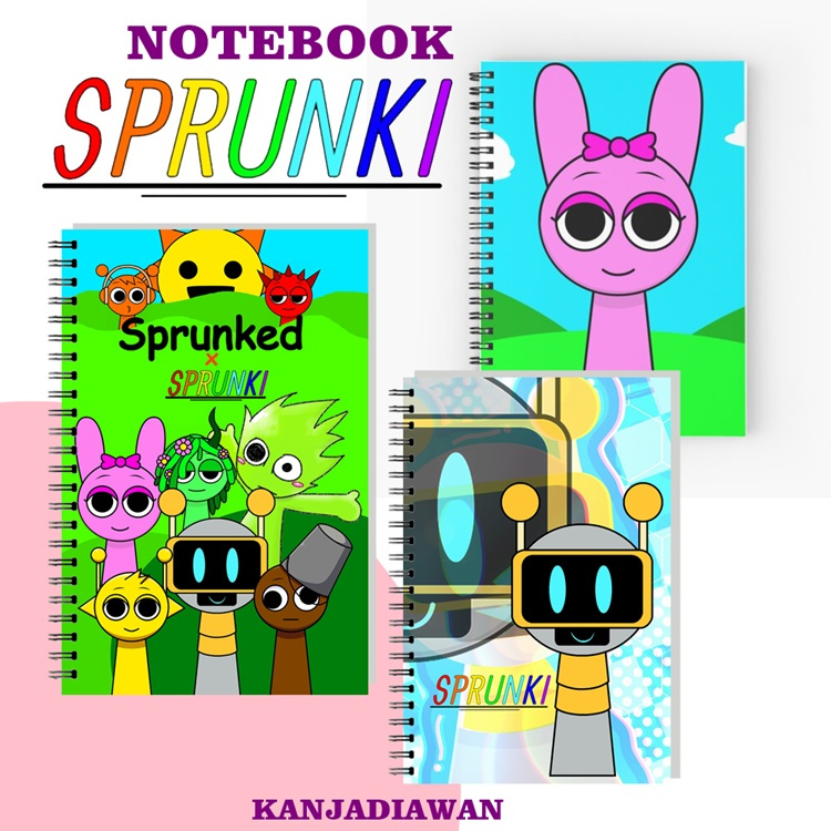 

Notebook Sprunki Karakter Viral Buku Spiral Sprunki A6 Jevin Oren Raddy Pinki Sprunki