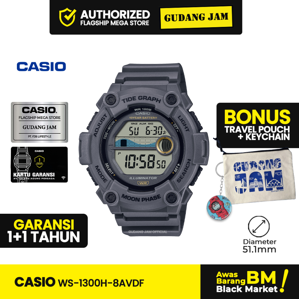 Jam Tangan Casio WS-1300H-8AVDF WS-1300H WS-1300 WS1300H WS 1300H