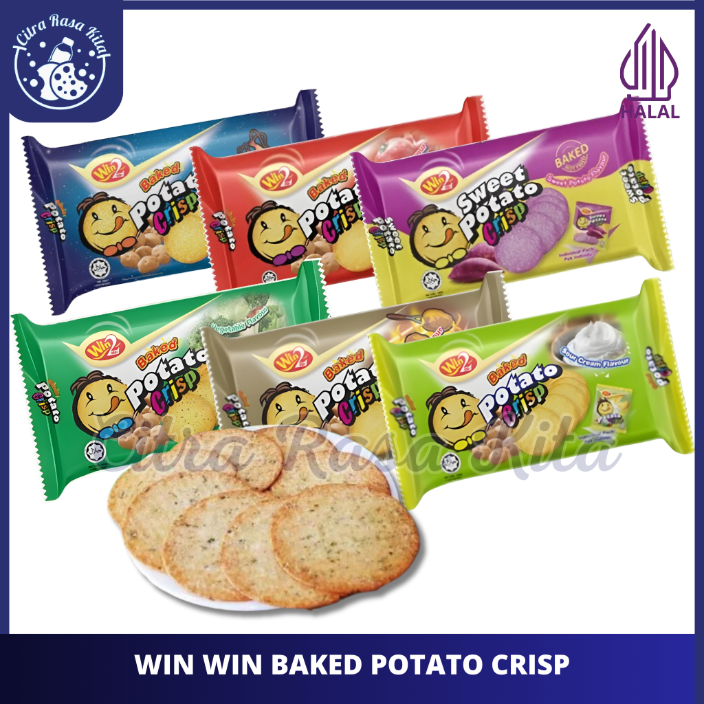 

Win2 Baked Potato Crisp Vegetable,BBQ,Sweet Potato,Sour Cream,Tomato Flavour 120gr