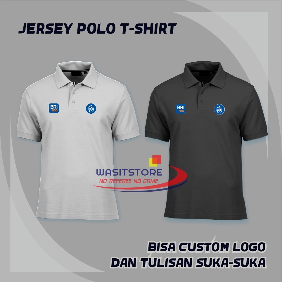 JERSEY KERAH POLO T-SHIRT CUSTOM / BAJU WANGKI BRI LIGA 1 ( BRI MO - BRI LIGA 1 )